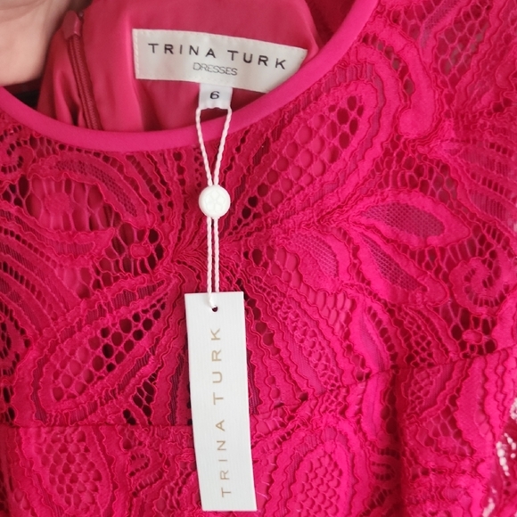 Trina Turk Lace Long Sleeve Dress - Picture 4 of 6